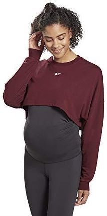 Reebok Damska bluza z długim rękawem SR Maternity z długim rękawem, ciemnoczerwona, M