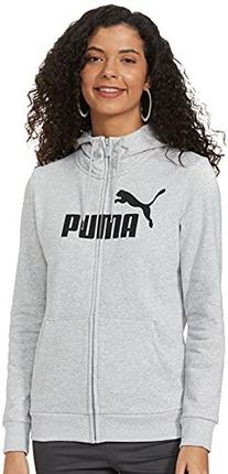 PUMA Damska bluza z kapturem Ess Logo na zamek błyskawiczny Fl Sweat