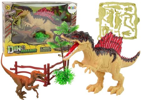 Leantoys Duży Park Dinozaurów Zestaw Jurassic Kompsognat Spinozaur Szkielet