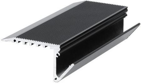 Profil aluminiowy schodowy LED UP-BOLD12 czarny z kloszem - 3mb