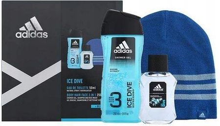 Adidas Men Ice Dive Zestaw Edt+Żel 250 Ml+Czapka