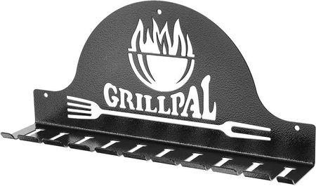 Wieszak Na Narzędzia Przybory Kije Do Grilla 10 Stal Czarna Logo GRILLPAL