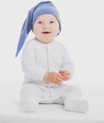 letnia czapka dla niemowlaka niebieska lapis lazuli, rozmiar S, 3-9 miesięcy