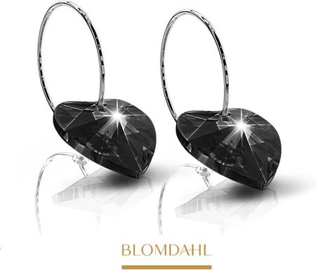 Blomdahl Kolczyki Heart Black Diamond 10 mm SFJ naturalny tytan medyczny