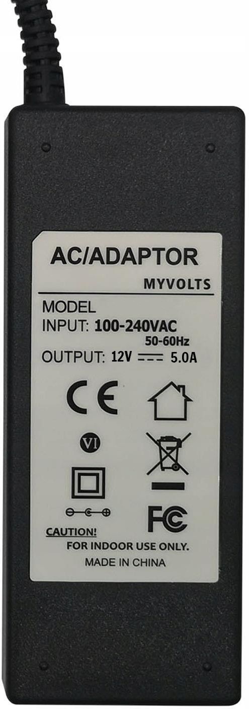 myVolts Charger/Power Supply 12 V Compatible with HP LM914AA Screen (AC Adapter) – French Plug – with Extension Cord and In-Line Switch