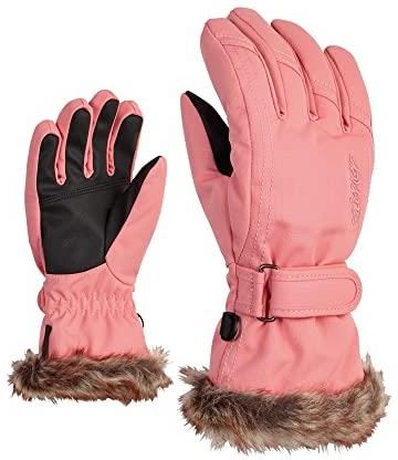 Ziener Dziewczęce rękawiczki narciarskie LIM / do sportów zimowych | ciepłe, oddychające, różowe Vanilla stru, 7