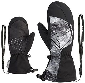 Ziener Dziecięce rękawice narciarskie LAVALINO / do sportów zimowych | wodoodporne, bardzo ciepłe, wełna, kolor czarny. Grey Mountain Print, 3