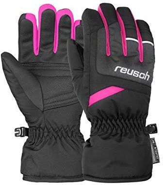 Reusch Dziecięce rękawice Bennet R-Tex Xt, Black/Black Melange/Pink Glo, 4