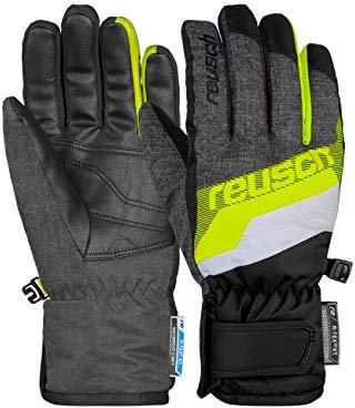 Reusch Dario R-TEX XT Junior rękawice dziecięce, Black Melange/Safety YLW. / czarne, 5