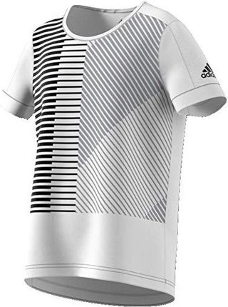 adidas uniseks trening dla dzieci pogrubiony t-shirt z krótkim rękawem biały/czarny 164