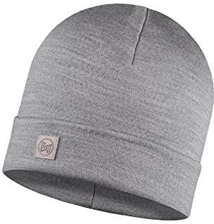 Buff Merino Heavyweight Beanie jednolita jasnoszara uniseks jeden rozmiar