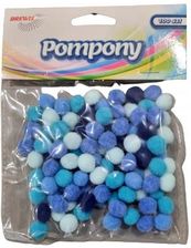 Zdjęcie Pompony dekoracyjne niebieskie mix 100 szt POM13 - Śrem