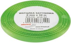 Zdjęcie Wstążka Satynowa Ozdobna 6MM 32M Zielona Brewis - Buk