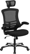 Flash Furniture Ergonomiczne Obrotowe Krzesło Biurowe Z Wysokim Oparciem Siatki Podnoszonymi Podłokietnikami I Regulowanym Zagłówkiem (Czarne) - zdjęcie 1