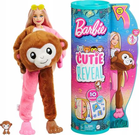 Barbie Cutie Reveal Małpka Seria Dżungla HKR01