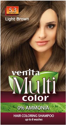 Venita Multi Color Szampon Koloryzujący Do Włosów 5.3 Light Brown 40g