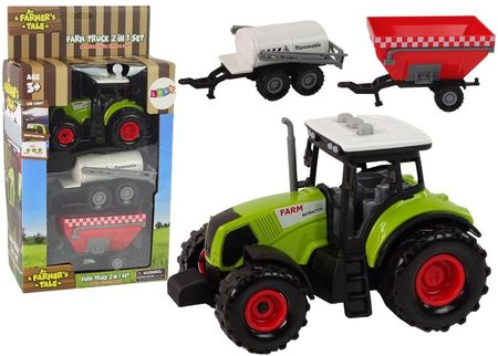 Leantoys Duży Traktor Światła Led Dźwięki 2 Maszyny Farm Set