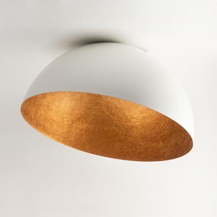 Sigma Designerska Lampa Sufitowa Sfera Do Pokoju Biała Miedziana (32460)
