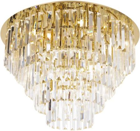Maxlight Kryształowa Lampa Sufitowa Monaco Glamour Okrągła Złota (C0224)