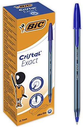 Bic Cristal Exact 992605 Długopis Z Cienką Końcówką (0 7 Mm) Niebieski Opakowanie 20szt.