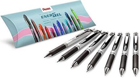 Pentel Bl77 Ao Energel Długopis Żelowy + Pl75 Ao Energize Zestaw Składa Się Z 6szt. Żelowych Wałków Czarny 1 Ołówek Automatyczny 0 5 Mm/Hb