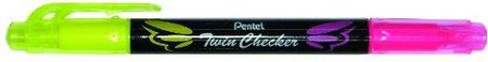 Pentel Slw8 Gp Zakreślacz Twin Checker Dwukolorowy 12szt. Żółto Różowy