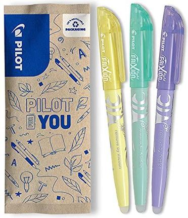 Pilot Flw538707 Frixion Wymazywalne Zakreślacze Pastelowe Żółty/Zielony/Fioletowy (Opakowanie 3 Szt.)