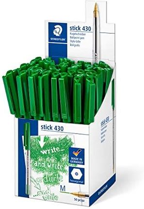 Staedtler Stick 430 M 5Cp5 Długopis Średni Zielony (Pudełko 50)