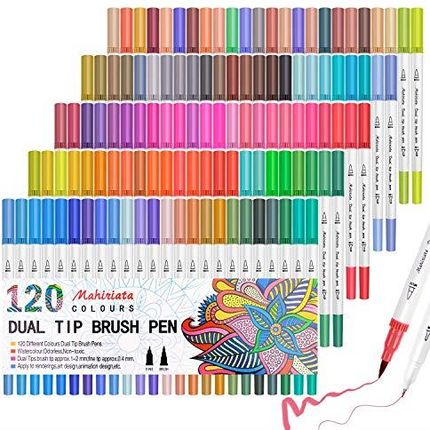 Laconile 120 Kolorowych Pisaków Markerów Permanentnych Z Podwójnymi Końcówkami Do Kaligrafii Szkicowania Kolorowania Bullet Journal Art Projects