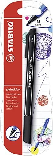 STABILO PointMax Fineliner Premium - Penna A Punta In Nylon 0.8 Mm, Inchiostro A Base D'acqua, Colore Nero - Foto 10