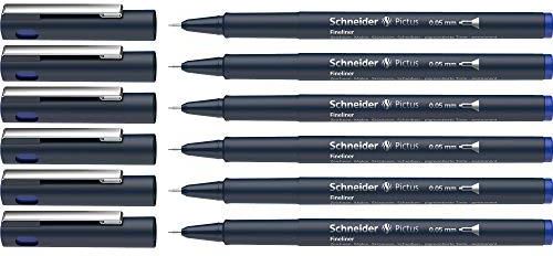 Penna Fineliner Schneider Pictus 0.05mm - Confezione Da 6, Nero, Per Disegno E Scrittura