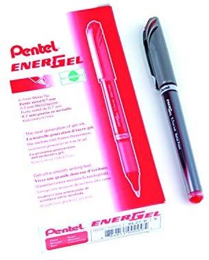 Pentel Energel Plus Długopis Kulkowy (Średni) Czerwony (12 Sztuk)