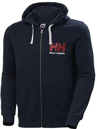 Helly-Hansen Męska Logo Full Zip Bluza z Kapturem, 597 Granatowy, S