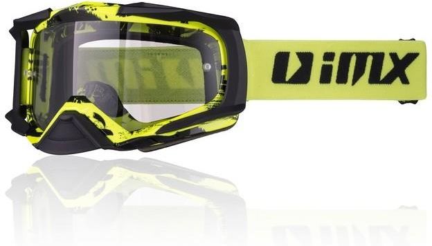 Gogle motocyklowe Imx Gogle Dust Graphic Flo Yellow Black Matt Szyba ...