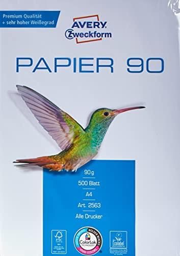 Avery Zweckform 2563 Drucker--Kopierpapier (500 Blatt, 90 g-m², DIN A4 Papier, hochweiß, für alle Drucker) 1 Pack - Preisvergleich: Tests, Infos & Preisvergleich