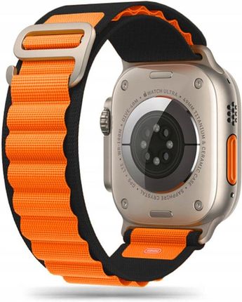 Tech-Protect Nylon Pro Apple Watch 4 5 6 7 Czarno Pomarańczowy