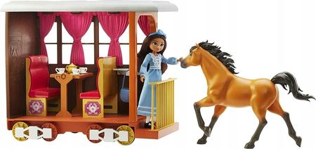 Mattel Spirit Mustang Duch Wolności Pociąg + Lalka Koń HBT15