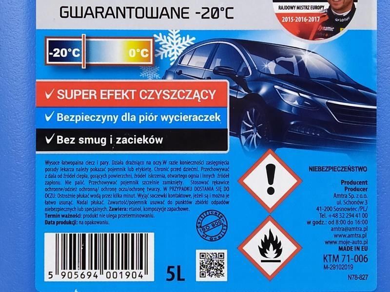 Moje Auto Płyn do Spryskiwaczy Zimowy 5L -22C - zdjęcie 2 Moje Auto Płyn do Spryskiwaczy Zimowy 5L -22C