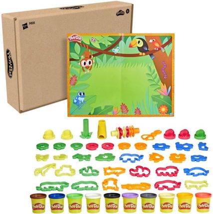 Hasbro Play-Doh Zestaw Przygoda ze zwierzętami 10 Tub + 45 akcesoriów F4535