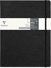 Clairefontaine 733101C - Age Bag collectie - Zwart Gehecht Notitieboek - A5 14,8x21 cm - 96 Pagina's met Blanco Wit Papier - 90 g - Gelamineerde Cover met Lederachtige Textuur