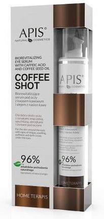 Apis Coffee Shot,Home Terapis, Biorewitalizujące serum pod oczy z kwasem kawowym i olejem z nasion kawy 10 ml