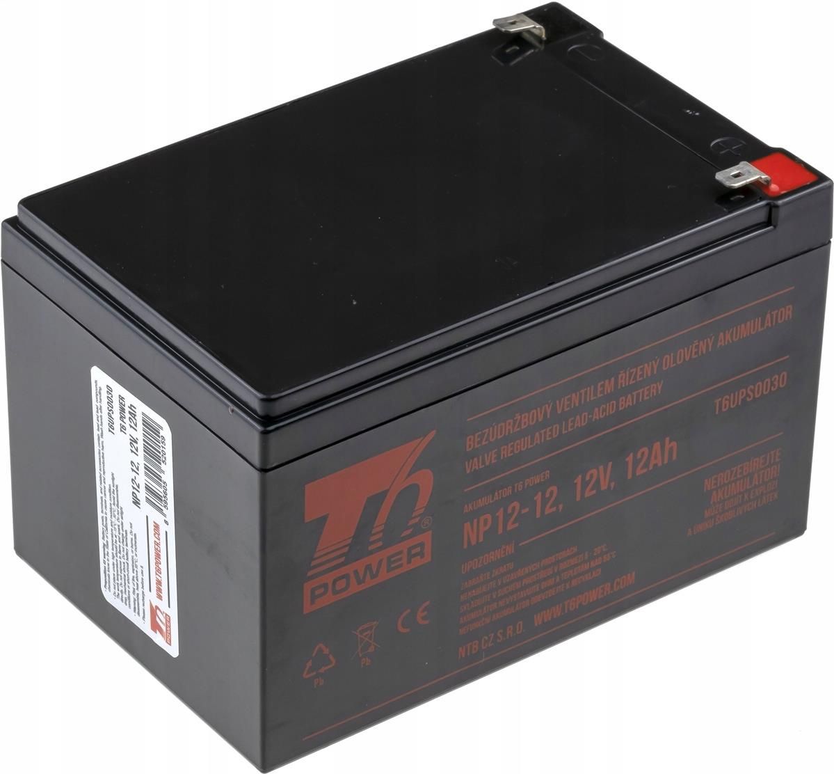 Listwa Zasilająca T6 Power Bateria NP12-12, 12V, 12Ah (T6UPS0030 ...