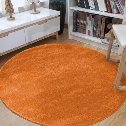 Dywany Turpol Dywan Do Salonu Portofino Jednokolorowy Koło Pomarańczowe 100cm