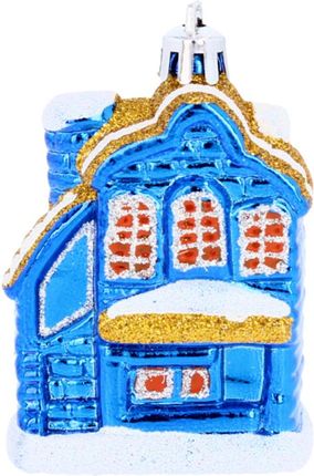 Upominkarnia Ozdoby Choinkowe Domek Świąteczny Kpl 3Szt Niebieski 670005