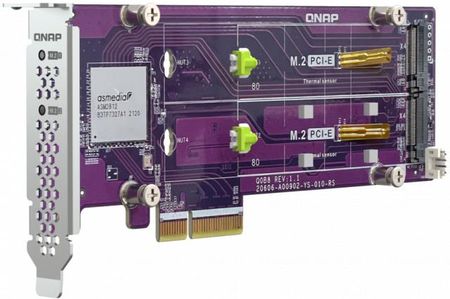 Qnap QM2-2P-344A Dual M.2 PCIe SSD expansion card; supports up to