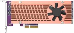 Qnap QM2-2P-344A Dual M.2 PCIe SSD expansion card; supports up to two M.2 2280/22110 formfactor M.2 PCIe (Gen3 x4) SSDs; PCIe Gen3 x4