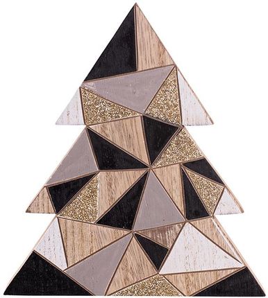 Altom Design Figurka Drewniana Boże Narodzenie Choinka Geometryczne Wzory 14X15,5X2 Cm 24492