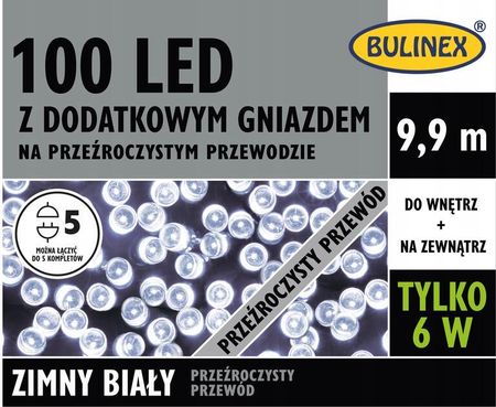 Bulinex Lampki Led 100L Z Dod. Gniazdem, 9,9M Dekoracji Zi 12978872188