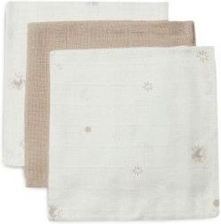 Jollein Burp Cloth Muslin 3 Pack Stargaze Biscuit R. 30X30cm