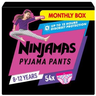 Ninjamas Pyjama Pants Miesięczne Pudełko Dla Dziewczynek 8-12 Lat 54szt.